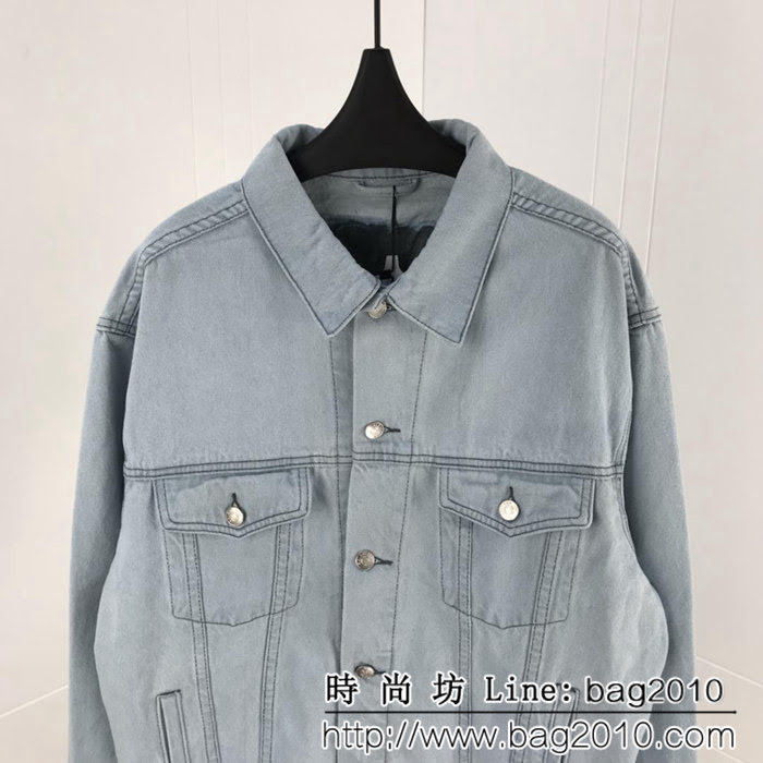 BALENCIAGA巴黎世家 新款 背後字母logo牛仔外套 明星同款 情侶款 ydi1063